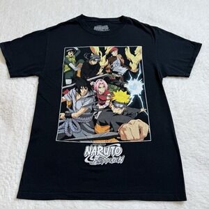 Ripple Junction Naruto Shippuden T-Shirt Men S Cast Graphic Cotton Black Solid